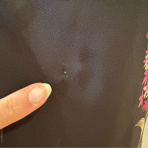 Jessica Howard Dark Romantic Elegant Sheath Dress with Pink Floral Accents - Picture 5 of 9